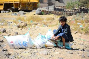 Food aid distribution in Sana’a