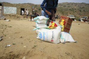 700 families at al-Dhaher district of Sa’adah governorate near Saudi border receive food supplies from Mona Relief