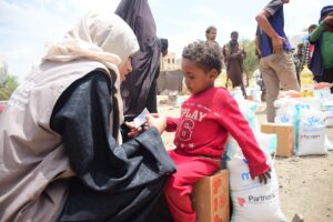 65 food aid baskets delivered to IDPs in Shamlan hosting site