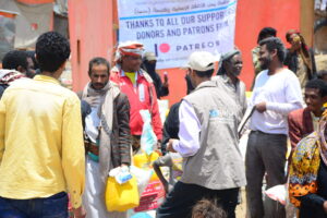 65 families at al-Azaraqeen displaced camp in Sana’a receive food supplies for the fourth round