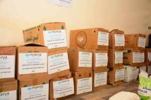 Big baskets of food and gift aid to 150 widows in Sana’a