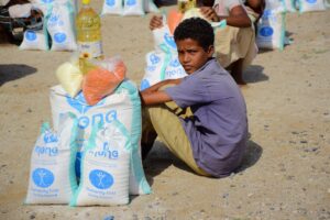 285 food aid baskets delivered to families in Hajjah funded by Humanity First in Germany