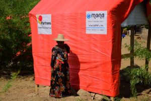 Construction of 100 tents – funded by Partners and Karmagawa