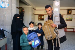 450 students received school backpacks from Mona Relief in Sana’a