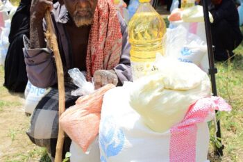Food aid distribution in Hodiedah in western Yemen, the Second distribution
