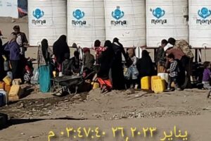 186000 liters of clean water provided during January to 115 HHs at al-Khamees IDP hosting site in Sana’a city